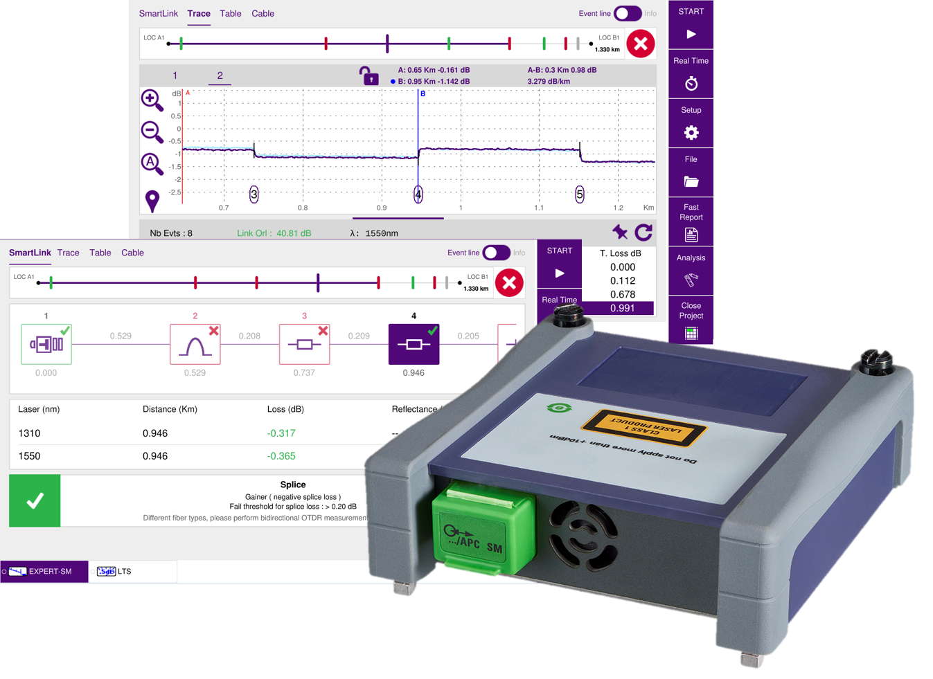 Réflectomètre Smart OTDR Compact Tactile - Fibre Optique – DISTRI-FIBRE