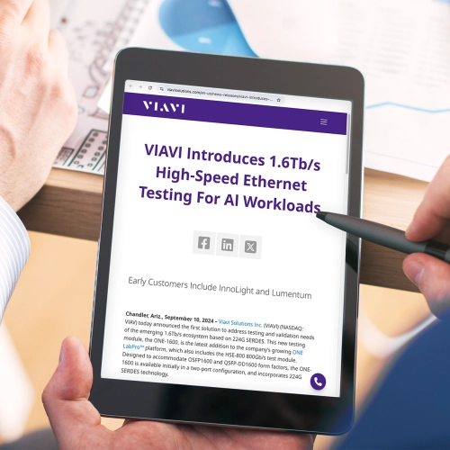 VIAVI Introduces 1.6Tb/s High-Speed Ethernet Testing For AI Workloads